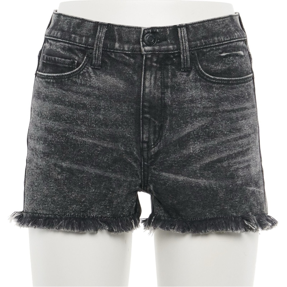 Juniors' Mudd® High Rise Shortie Shorts in Black Acid